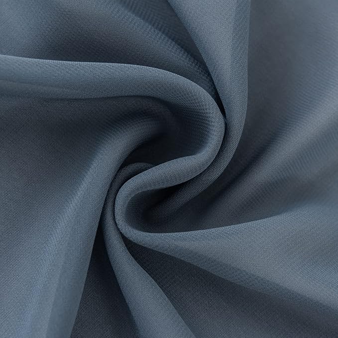 6Pack 9ft Chiffon Table Runner 14x108 Inch Sheer Romantic Table Runner for Wedding Birthday Party Bridal Shower Outdoor Decoration-Dusty Blue