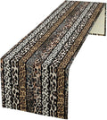 Cow Patchwork Print Table Runner, Country Farm Animal Fur Skin Farm Safari Wildlife Pattern Table Runner for Dinner Dinning Home Kitchen Living Room Party Holidays Setting, 13x90 Inch