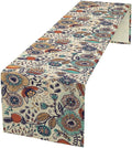 Boho Floral Table Runner,Vintage Flowers Tropical Plants Country Style Table Cloth Kitchen Dining Table Home Party Decoration 13x120 Inch
