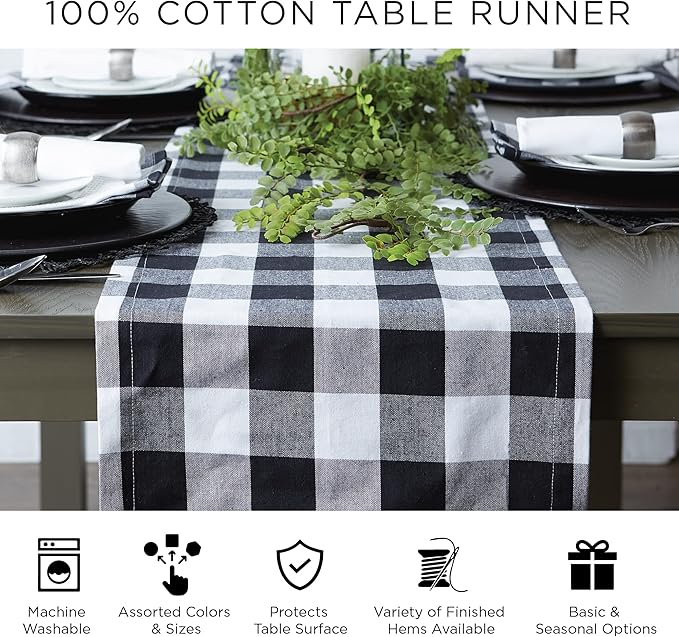 DII Woven Basic Tabletop Collection Chevron Table Runner, 15x108, Teal