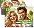 KETABAO – 13" Create Your Own Custom Refrigerator and Car Rectangle Photo Magnets - Personalized Decorative Magnetic Frames