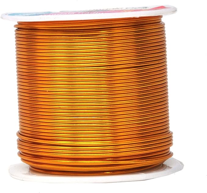 Mandala Crafts 18 Gauge Anodized Aluminum Craft Wire for Jewelry Making - 450 FT Colored Flexible Silver Copper Purple Gold Brown Red Wire - Bendable for Bonsai Armature Crafting Sculpting