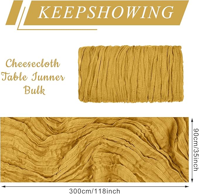 2 Pack Cheesecloth Table Runner 10Ft Christmas Gauze Boho Table Runners for Wedding Decor Bridal Shower Decorations Baby Shower Party(35" x 120")