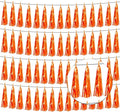 4P Orange Foil Fringe Tassel Banner Garland Metallic Tinsel Streamers Wall Hanging Curtain Backdrop Banner for Parade Floats, Graduation Decorations, Father's Day, Fall, Thanksgiving Party Decoration