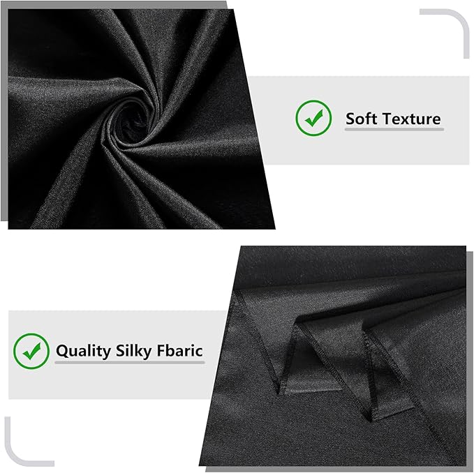 Black Backdrop Curtain for Party, Background Drapes Panels with Rod Pocket, Wrinkle Free Black Photo Curtains Backdrop Drapes Fabric Decoration for Wedding, Birthday Party Decor 5ft x 10ft, 2 Panels