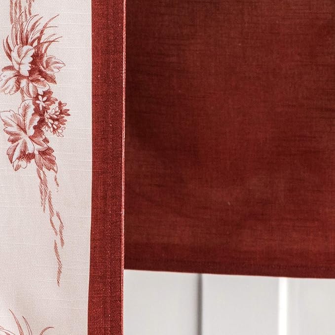 Maison d' Hermine Table Runner 100% Cotton Double Layer Table Runners 72 inches Long for Thanksgiving Christmas Decorations Home Kitchen Dining Party Wedding (Holy Jouy - Red, 14.5" x 72")
