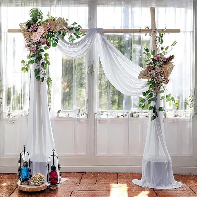 MDS Halloween Chiffon Draping Fabric - 2 Panel, 30" Wide x 75ft Long - Sheer Spooky Arbor & Canopy Drapery for Haunted House Backdrops, Party Ceilings, DIY Costumes & Themed Events - Cool Gray