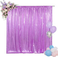 SquarePie Sequin Backdrop Less Transparent Background Sparkly Curtain for Wedding Party 6FT x 8FT Lavender