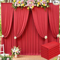 30ft x 15ft Red Wrinkle Free Backdrop Curtains for Parties,Silky Polyester Fabric Wedding Ceiling Drapes, 6 Panels 15ft Photo Back Drop Drapes for Baby Shower Photography Stage Background Cloth