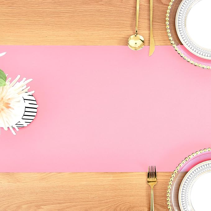 Farmhouse Pink Table Runner Dining Table Runners 90 Inches Long Coffee Table Runner for Dresser Living Room Bedroom Holiday Party Banquet 12X90 Inch