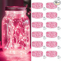 kolpop 12 Pack LED Fairy Lights Battery Operated, Mini Twinkle String Lights Battery Powered Waterproof for Christmas Mason Jars Party,Pink