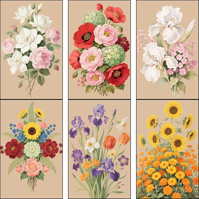 60pcs Flower Match Boxes, 2.25x1.42x0.59in Bulk Fall Spring Floral DIY Light Brown Storage Containers Holders Double-Sided Strikers Wedding Bridal Baby Shower Birthday Party Favor, No Matches Included