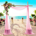 MDS Halloween Chiffon Draping Fabric - 2 Panel, 30" Wide x 50ft Long - Sheer Spooky Arbor & Canopy Drapery for Haunted House Backdrops, Party Ceilings, DIY Costumes & Themed Events - Coral