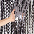 4 Pack Wavy Grey Foil Fringe Curtains Party Decorations - 3.3 ft x 6.6 ft Tinsel Curtain Backdrop for Birthday Bachelorette Wedding Birthday Disco Party Decorations