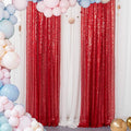 ShinyBeauty Sequin Curtains 2 Panels Red 2FTx8FT Sequin Photo Backdrop Red Sequin Backdrop Curtain Pack of 2-1011E