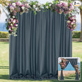 MYSKY HOME 10ft x 10ft Bluish Grey Curtains for Parties, Weddings, Stage, 5ft x 10ft, 2 Panels