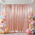 SquarePie Sequin Backdrop Curtain Not See Through Thick Glitter Background for Party 8FT x 10FT Rose Gold