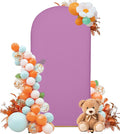 Wedding Arch Cover 7.2FT Arch Backdrop Cover Spandex Fitted Arch Cover for Round Top Chiara Backdrop Stand Covers for Wedding Birthday Party Baby Shower Banquet Ceremony Decoration, lilac