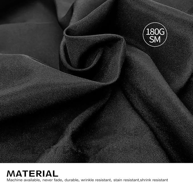 Surmente 10 Pack Black Tablecloth 90 x 132-inch Rectangular Polyester Table Cloth for Weddings, Banquets, or Restaurants