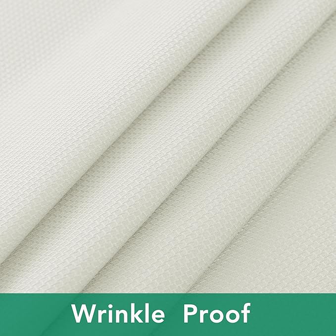 Biscaynebay Textured Fabric Square Tablecloths 54x54 Inches, Ivory Water Resistant Spill Proof Table Cloth Small Card Folding Table Covers for Dining, Kitchen, Wedding and Parties Machine Washable
