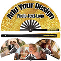Custom Fans with Your Photo/Text - Personalized Folding Hand Fan for Line Dancing, Weddings, Parties | Decorative Gift for Women, Church Events & Dance Performances (30, 10 Inch)