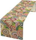 Boho Floral Table Runner,Retro Bohemian Flower Table Runner for Kitchen Dining Table Home Party Decoration 13x90 Inch