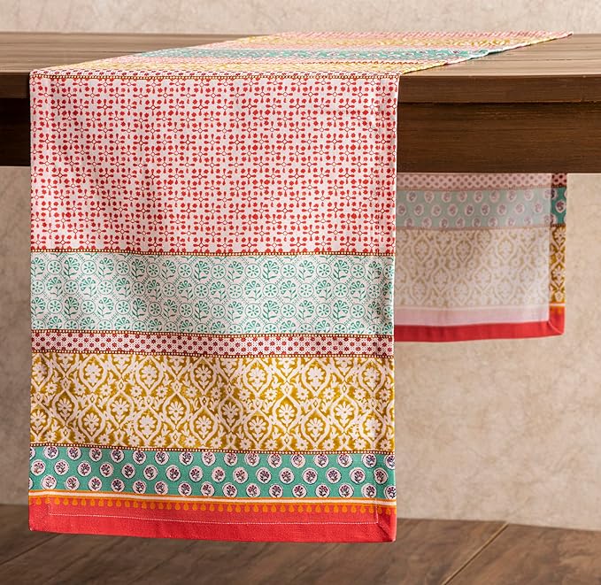 Maison d' Hermine Table runner 100% Cotton Single Layer Table Runners 108 inches long Decorative for Home Kitchen Dining Party Baby Shower Wedding Bridal Shower Spring Summer (Provence, 14.50" x 108")