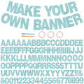 BEISHIDA 116 PCS Glitter Baby Blue DIY Letter Banner Kit Make Your Own Banner，Including 111 Letters and Numbers 3 Rope and 2 Threading Device,Customized for Birthday Graduation Wedding Party Decor