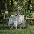 patdrea Designer White Lace Elegant Tablecloth for Square Tables,Vintage Tulle French Romantic Knitted Embroidered Overlay Tablecloths Decor for Kitchen Wedding Banquet,63"*63"