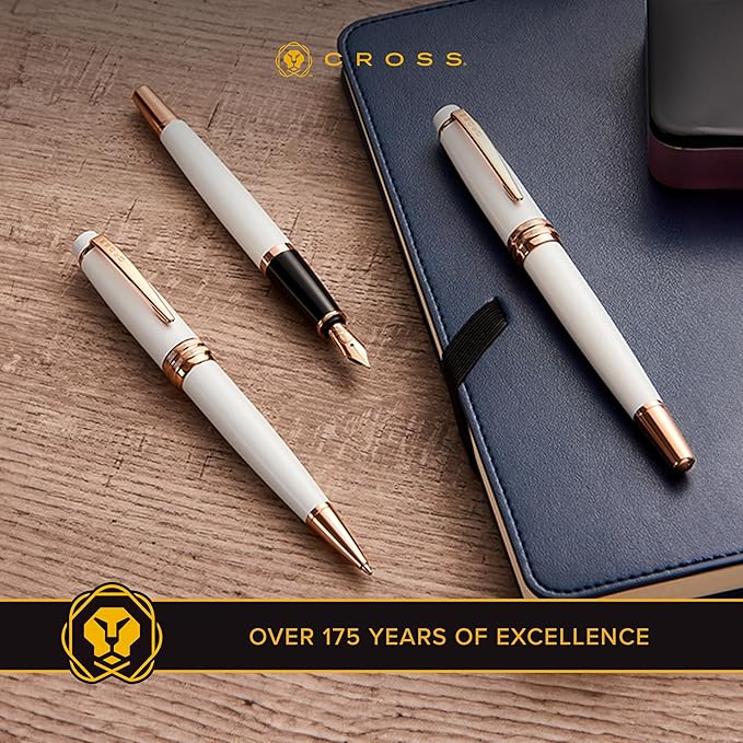Cross Bailey Refillable Rollerball Pen Presented in a Premium Gift Box - Medium Point, Black Ink, Matte Red