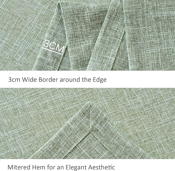 maxmill Flaxy Faux Linen Table Cloth with 2-Tone Slubby Texture Wrinkle Resistant Anti-Shrink Soft Tablecloth for Kitchen Dining Tabletop for Buffet Banquet Parties Rectangle 60 x 140 Inch Sage
