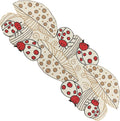 Beaded Table Runner Decorative Glitz Table Runner - 13x36” Handcrafted Runner for Winter Holiday, Kitchen, Dining Table, Spring Décor, Dining Table, Coffee Table or Entryway (Red Ivory) - CLEENTABLE