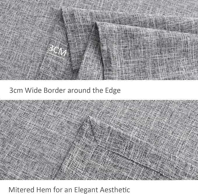 maxmill Flaxy Faux Linen Table Cloth with 2-Tone Slubby Texture Wrinkle Resistant Anti-Shrink Soft Tablecloth for Kitchen Dining Tabletop for Banquet Parties Rectangle 52 x 70 Inch Light Grey