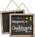 Barnyard Designs Magnetic Hanging Chalkboard Sign – Rustic Decorative Display Presentation Board for Office, School Supplies, Kitchen, Restaurant, Weddings and More, 11” x 10” (2 Pack)