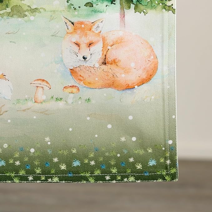 Maison d' Hermine Table Runner 100% Cotton Double Layer Table Runners 108 inches Long for Thanksgiving Christmas Decorations Home Kitchen Dining Party Wedding (Winter Mornings, 14.5" x 108")