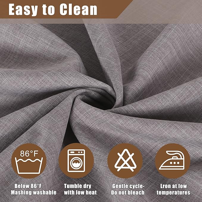 Fitable Textured Linen Tablecloths 2 Pack, Washable Fabric Rectangle Table Clothes for 6 Foot Tables, Rustic Holiday Table Covers for Kitchen Dining, Party, Farmhouse (Stone, 54 x 108 Inch)