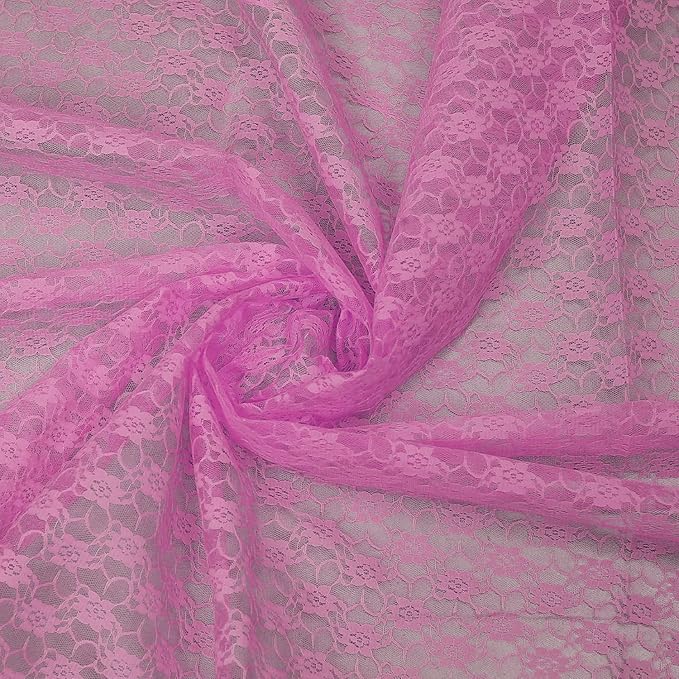 MDS Pack of 15 Wedding 12 x 108 inches Lace Table Runner for Wedding, Decorations for Birthday Parties, Banquets, Graduations, Engagements, and Runners fit Rectangle, Round Table- Dusty Pink