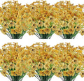 20 Bundles Artificial Flowers Outdoor UV Resistant Fake Flowers No Fade Faux Plastic Plants Garden Porch Window Box Decorating (Yellow)…
