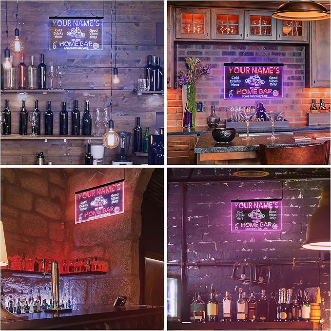 ADVPRO Personalized Your Name Custom Home Bar Beer Established Year Dual Color LED Neon Sign White & Red 24 x 16 Inches st6s64-p1-tm-wr