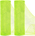 Ribbli 2 Rolls Lime Green Mesh Ribbon,10 inch x 30 feet(10Yard) Each Roll,Metallic Lime Green with Green Foil,Use for Wreath Swags and Christmas Decoration