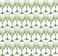Plastic Wine Glasses，Plastic Goblets Vintage Style Cordial Drinking Glasses for Wedding Reception, Grand Event Party Supplies (48, New Green)