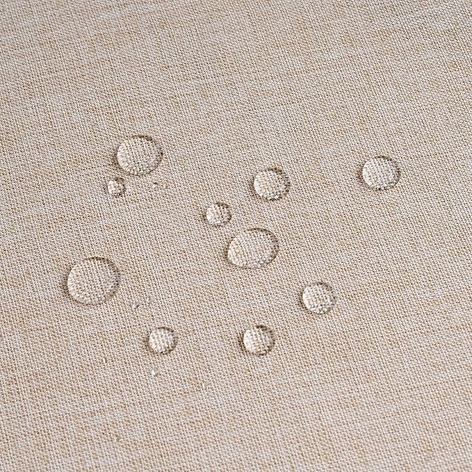 NLMUVW Oatmeal Linen Tablecloth Rectangle 6ft, Rustic Textured Table Cloth Water Resistant Farmhouse Table Cover for Kitchen Dining Party Coffee, 54x84 Inch