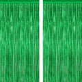 2 Pack Tinsel Backdrop, 3.28 FT x 7.05 FT Green Party Decorations, Metallic Football Backdrop Curtains Tinsel Curtains Streamer Backdrop, Party Supplies Wall Decor for Football Party Birthday