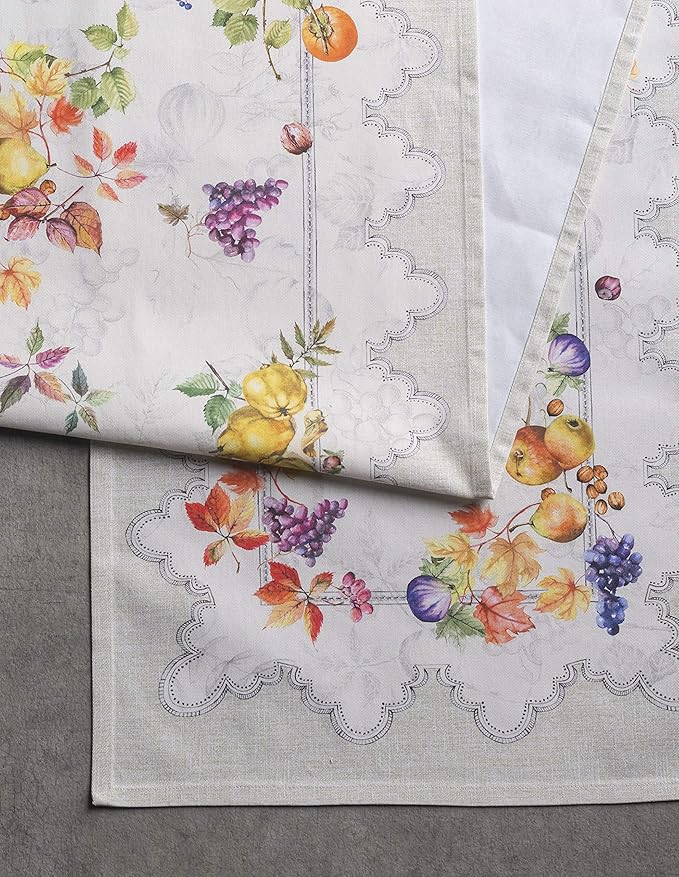 Maison d' Hermine Table Runner 100% Cotton Single Layer Table Runners 72 inches Long for Thanksgiving Christmas Decorations Home Kitchen Dining Party Wedding (Fruit D'Hiver, 14.5" x 72")