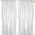 SquarePie Sequin Backdrop Curtain 8FT x 10FT Silver Satin Backing Fabric Photography Background for Wedding Patry 4FT x 10FT 2 Panels