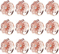 KPOSIYA Flower Napkin Rings Holder Metal Rose Gold Napkin Rings Set of 6 for Wedding Party Holiday Banquet Christmas Dinner Delicate Serviette Buckles Decor Favor (6, Rose Gold)