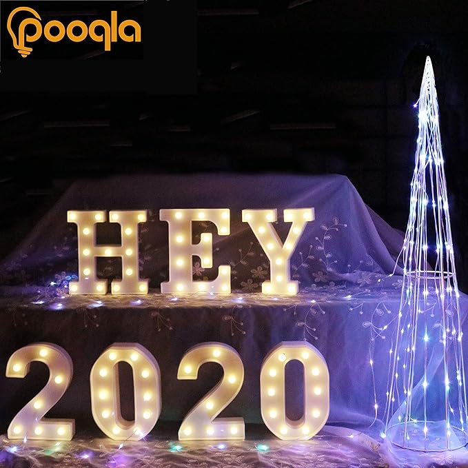Pooqla LED Marquee Letter Lights Sign, Light Up Alphabet Letter for Home Party Wedding Decoration C