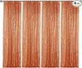 Sugargirl Orange Sequin Backdrop Curtain 4 Panels 2FTx8FT Glitter Orange Background Drapes Sparkle Photography Backdrop for Party Wedding Birthday Wall Decoration