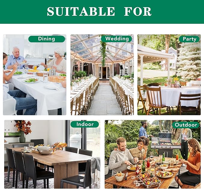 Biscaynebay Textured Fabric Tablecloths 90x156 Inches Rectangular, Natural Water Resistant Tablecloths for Dining, Kitchen, Wedding, Parties etc. Machine Washable