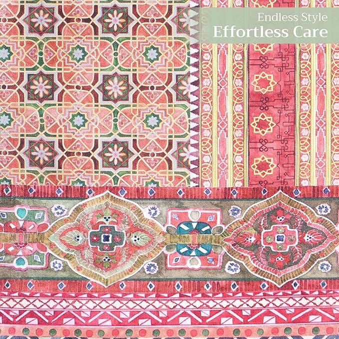 Maison d' Hermine Table Runner 100% Cotton Double Layer Table Runners 72 inches Long for Thanksgiving Christmas Decorations Home Kitchen Dining Party Wedding (Ispahan, 14.5" x 72")